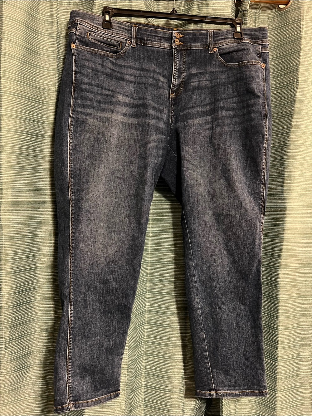 INC Denim Boyfriend Jeans 22W High Rise Stretch Dark Wash Plus Size